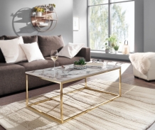 Salontafel marmerlook wit 100 cm