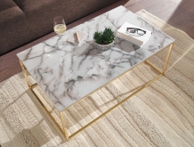 Salontafel marmerlook wit 100 cm