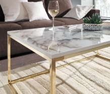 Salontafel marmerlook wit 100 cm