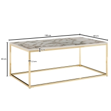 Salontafel marmerlook wit 100 cm