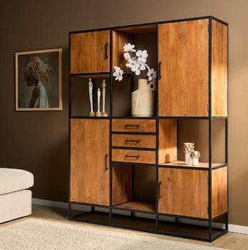Wandkast mango naturel 160 cm