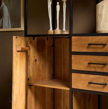 Wandkast mango naturel 160 cm