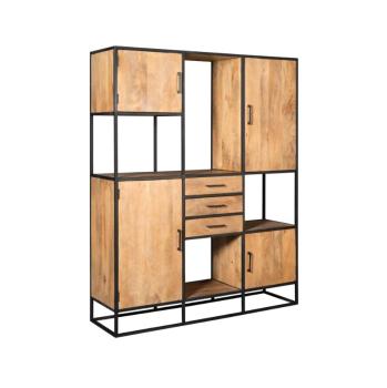 Wandkast mango naturel 160 cm