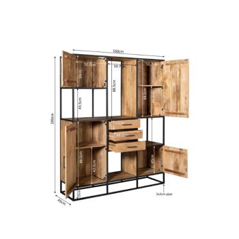 Wandkast mango naturel 160 cm